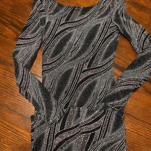 Elegant Black and Silver Patterned Dress